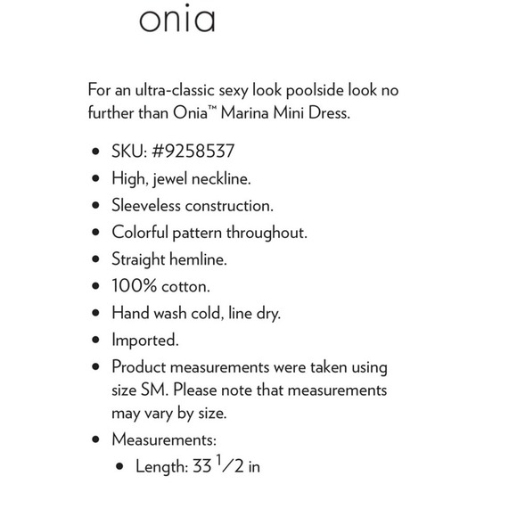 NWT Onia Geo Stitch Marina Poolside Swim Coverup Mini Dress Size Small $265 - Picture 4 of 6